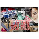3-delt lærredstryk, New York City Collage Pop Art 