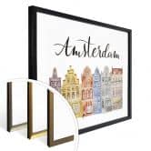 Poster Skyline van Amsterdam - Aquarel 