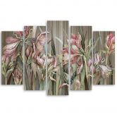 Leinwandbild 5 teilig, Iris Blumen 