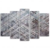 5-delige canvas print met abstracte geometrische vormen 