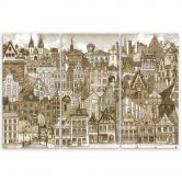 Leinwandbild 3 teilig, Fröhliche Stadt 