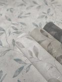 Vliestapete mit Blattmotiv und Metallic Effekt Beige Floral  