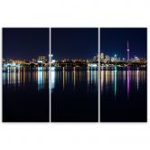 Leinwandbild 3-teilig, New York Skyline Nacht 