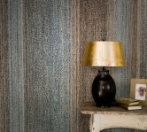 Vliestapete mit Streifen und Linien gold, anthrazit Struktur 