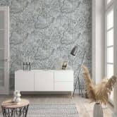 Vliestapete mit strukturiertem Blattmotiv weiß Floral 