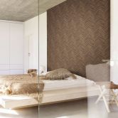 Vliestapete mit Fischgratmuster und Holzoptik braun Holzoptik 