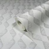 Papier peint intissé Graphique moderne en blanc  
