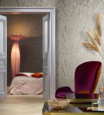 Vliestapete mit Glanz und Fächer-Optik beige, pearl Struktur 