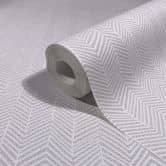 Vliestapete Fischgratmuster, 3D-Optik Grafisch Modern in Weiß 