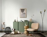 Vliestapete mit feiner Linienoptik hellbeige Streifen 