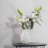 Vliestapete mit großem Blattmotiv weiß Floral 