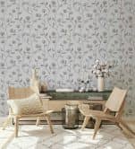 non-woven wallpaper grey bronze floral for living room bedroom kitchen marburg wallpaper 