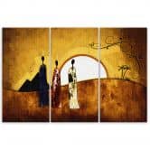 Leinwandbild 3-teilig, Afrika - Frauen - Landschaft 
