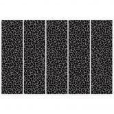 Leinwandbild 5 teilig, Leopard Leopard Pelfpatches Muster 