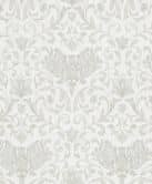Vliestapete mit Blumen, Blätter ornamental glänzend weiß Floral 