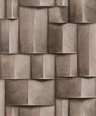 Vliestapete mit Holzmotiv geometrisch grau, braun 3D-Optik 