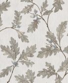 Vliestapete mit Blattmotiv mit Kastanien grau Floral 