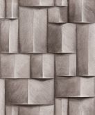 Vliestapete mit Holzmotiv geometrisch braun 3D-Optik 