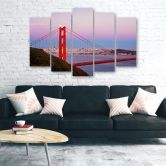 Leinwandbild 5 teilig, Golden Gate Bridge Panorama 