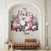 Fototapete Blumenmotiv Floral Klassisch, Romantisch matt in Grau 2,70 x 1,59m 