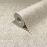 Ikke-vævet tapet kroner, romber grafisk designer mat i beige  