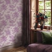 Non-woven wallpaper landscape, people graphic classic matt in gray  