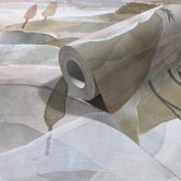 Vliestapete Landschaft Grafisch Natur matt in Grün Blau Rot 