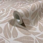 Vliestapete Blätter Floral Natur matt in Beige Braun 