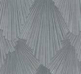 Non-woven wallpaper 3D look, stripes graphic geometric in gray  