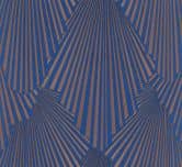 Non-woven wallpaper 3D look, stripes graphic geometric in blue  