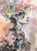 Wall Mural Face, Flowers Crush Designer in Colorful 2,70 x 1,98m 