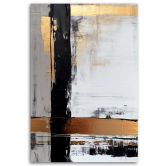 Canvas Schilderij, Abstractie met gouden accenten 