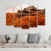 Leinwandbild 5 teilig, Garten Japan Landschaft 