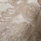 Vintage Barock Tapete Beige, Grau, Rotbraun - Vliestapete mit Ornamenten 