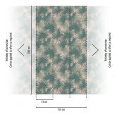 Papier peint photo Jungle Vert Rose Feuilles Papier peint intissé Palmiers Salon 