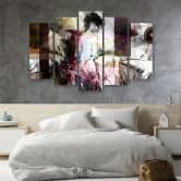 Leinwandbild 5 teilig, Frau Pastell Glamour 