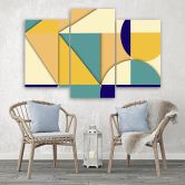 Leinwandbild 3 teilig, Geometrische Abstraktionsformen 
