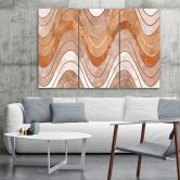 Leinwandbild 3 teilig, Horizontale wellige Linien 