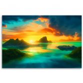 Leinwandbild, Panorama einer tropischen Insel 