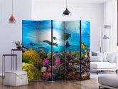 Paravent, Raumteiler freistehend, Trennwand - Coral reef II, 5-teilig - einseitig bedruckt - 225x172 cm 