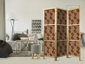 Japanischer Paravent, Raumteiler freistehend, Trennwand - Predatory Streaks: Red Tribal Inspired 