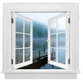 3D Muursticker Trompe L'Oeil Raam Lindsten - Moody Morning 