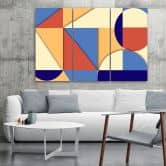 3-delige canvas print, geometrische abstractievormen 
