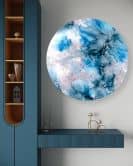 Rundes Leinwandbild Blau Abstrakt Aquarell 