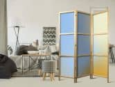 Japanischer Paravent, Raumteiler freistehend, Trennwand - Energetic Gradient: Vibrant Colors 