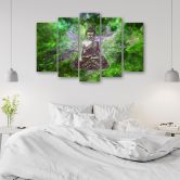 5-delige canvas print, Boeddha Mandala Nature Green 