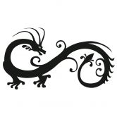 Wandtattoo Drachen-Tribal 