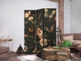 Paravent, Raumteiler freistehend, Trennwand - Mysterious Garden - Rustic Butterflies 