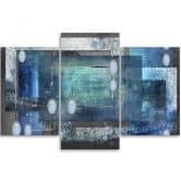Leinwandbild 3-teilig, Abstrakt 3d Blau 