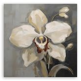 Leinwandbild Weiß bemalte Orchidee 